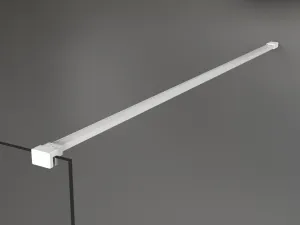 MEXEN/S - Kioto+ Sprchová zástena WALK-IN s poličkou a držiakom uterákov 110 x 200, biely vzor, biela 800-110-121-20-85