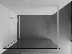 MEXEN/S - KIOTO Sprchová zástena WALK-IN 90 x 200, transparent/čierny vzor 8 mm, biela 800-090-101-20-70