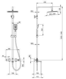 DEANTE - Therm chróm - Sprchový stĺp, s vaňovou batériou, termostat NAC_01HT