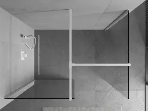 MEXEN/S - Kioto Sprchová zástena WALK-IN 105 x 80, transparent, biela 800-105-202-20-00-080