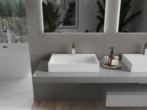 MEXEN - Ava umývadlo na dosku liaty mramor 60 x 38, biela 23016001