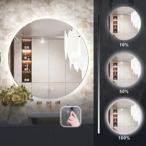 Tutumi Kulaté nástěnné zrcadlo s LED osvětlením HZJ 50 cm