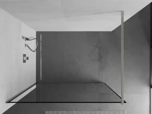 MEXEN/S - Kioto Sprchová zástena WALK-IN 70 x 200, čierny vzor 8 mm, nikel kefovaná 800-070-101-97-70