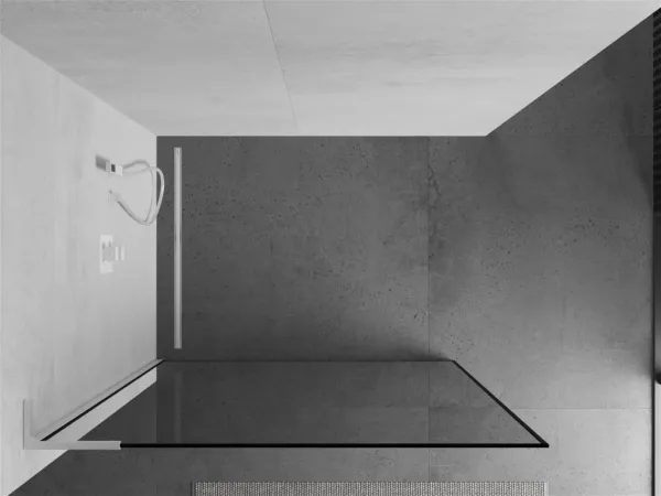 MEXEN/S - Kioto L Sprchová zástena WALK-IN 80 x 200, čierny vzor, biela 800-080-103-20-70