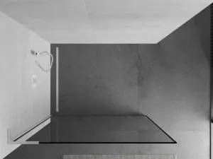 MEXEN/S - Kioto L Sprchová zástena WALK-IN 80 x 200, čierny vzor, biela 800-080-103-20-70