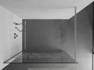 MEXEN/S - Kioto Sprchová zástena Walk-in 80 x 200, biely vzor 8 mm, nikel kartáčovaná 800-080-101-97-85