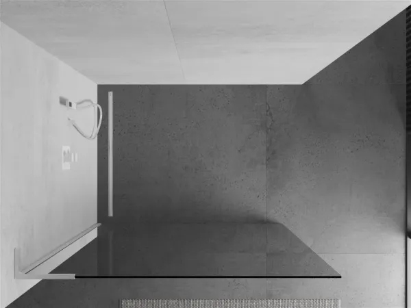 MEXEN/S - Kioto L Sprchová zástena WALK-IN 55 x 200, transparent, biela 800-055-103-20-00