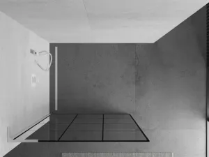 MEXEN/S - Kioto L Sprchová zástena WALK-IN 100 x 200, čierny vzor, biela 800-100-103-20-77