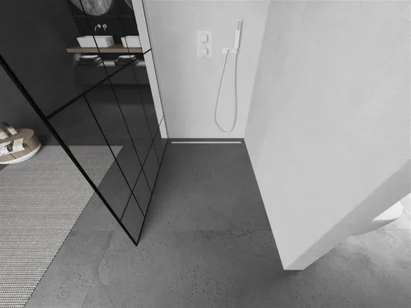 MEXEN/S - Kioto L Sprchová zástena WALK-IN 70 x 200, čierny vzor, biela 800-070-103-20-78