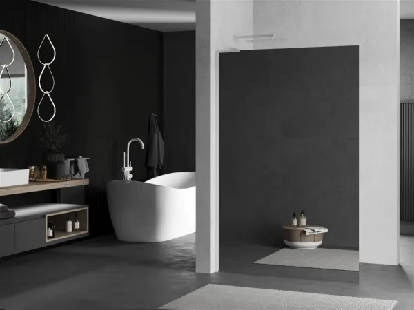 MEXEN/S - Kioto L Sprchová zástena WALK-IN 80 x 200, zrkadlové sklo, biela 800-080-103-20-50