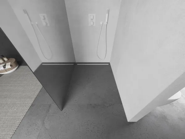 MEXEN/S - Kioto L Sprchová zástena WALK-IN 80 x 200, zrkadlové sklo, biela 800-080-103-20-50