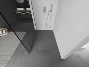 MEXEN/S - Kioto L Sprchová zástena WALK-IN 80 x 200, čierny vzor, chróm 800-080-103-01-70