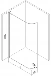 MEXEN/S - KiotoL Sprchová zástena WALK-IN 100 x 200, transparent, biała 800-100-103-20-06