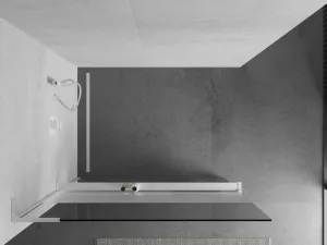 MEXEN/S - Kioto+ L Sprchová zástena WALK-IN s poličkou a držiakom uterákov 100 x 200, transparent/dekor, biela 800-100-123-20-35