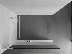 MEXEN/S - Kioto+ L Sprchová zástena WALK-IN s poličkou a držiakom uterákov 80 x 200, transparent/dekor, biela 800-080-123-20-35