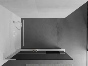 MEXEN/S - Kioto+ L Sprchová zástena WALK-IN s poličkou a držiakom uterákov 70 x 200, grafit, biela 800-070-123-20-40