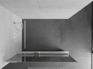 MEXEN/S - Kioto+ L Sprchová zástena WALK-IN s poličkou a držiakom uterákov 70 x 200, zrkadlová, biela 800-070-123-20-50