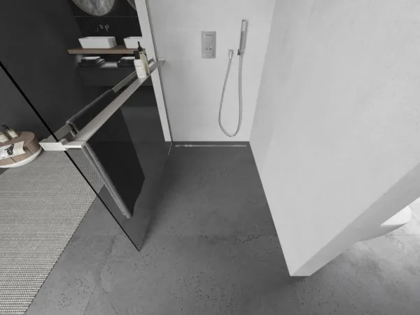 MEXEN/S - Kioto+ Sprchová zástena s poličkou WALK-IN 85 x 200, transparent, nikel kartáčovaný 800-085-121-97-00