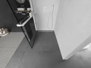 MEXEN/S - Kioto+ Sprchová zástena WALK-IN s poličkou a držiakom uterákov 100 x 200, čierny vzor, biela 800-100-121-20-77