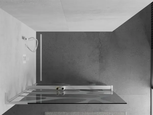 MEXEN/S - Kioto+ L Sprchová zástena WALK-IN s poličkou a držiakom uterákov 80 x 200, biely vzor, biela 800-080-123-20-97