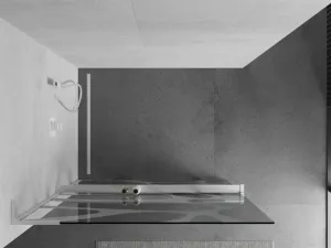 MEXEN/S - Kioto+ L Sprchová zástena WALK-IN s poličkou a držiakom uterákov 80 x 200, biely vzor, biela 800-080-123-20-97