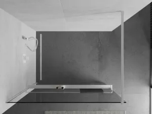 MEXEN/S - Kioto+ Sprchová zástena WALK-IN s poličkou a držiakom uterákov 85 x 200, transparent, biela 800-085-121-20-00