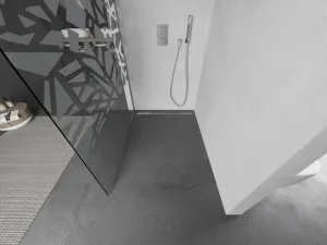 MEXEN/S - Kioto L Sprchová zástena WALK-IN 110 x 200, biely vzor, nikel kartáčovaná 800-110-103-97-85