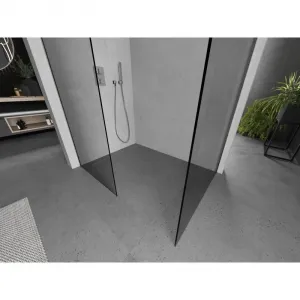 MEXEN/S - Kyoto Sprchová zástena WALK-IN 85 x 70, transparent, nikel kartáčovaný 800-085-202-97-00-070