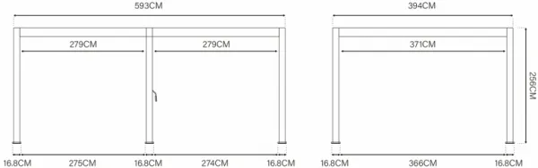 ArtRoja Bioklimatická hliníková pergola INTRO DUO voľne stojaca | antracit 6 x 4 m