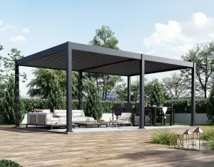 ArtRoja Bioklimatická hliníková pergola INTRO DUO voľne stojaca | antracit 6 x 4 m
