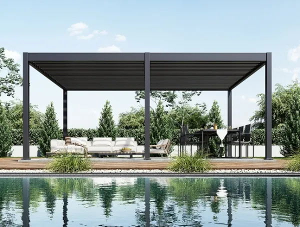 ArtRoja Bioklimatická hliníková pergola INTRO DUO voľne stojaca | antracit 6 x 4 m