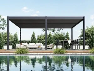 ArtRoja Bioklimatická hliníková pergola INTRO DUO voľne stojaca | antracit 6 x 4 m
