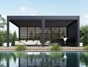ArtRoja Bioklimatická hliníková pergola INTRO DUO voľne stojaca | antracit 6 x 4 m