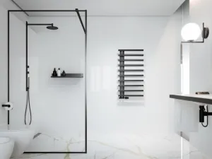 HOPA - Kúpeľňový radiátor DARVEL čierna farba - Farba radiátora - Čierna, Rozmer radiátora - 600 × 930 mm, výkon 450 W, Typ pripojenia - Spodný 50 mm RADDAV609031