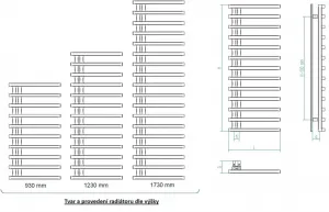 HOPA - Kúpeľňový radiátor DARVEL čierna farba - Farba radiátora - Čierna, Rozmer radiátora - 600 × 930 mm, výkon 450 W, Typ pripojenia - Spodný 50 mm RADDAV609031
