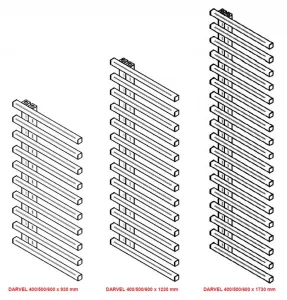 HOPA - Kúpeľňový radiátor DARVEL čierna farba - Farba radiátora - Čierna, Rozmer radiátora - 600 × 930 mm, výkon 450 W, Typ pripojenia - Spodný 50 mm RADDAV609031