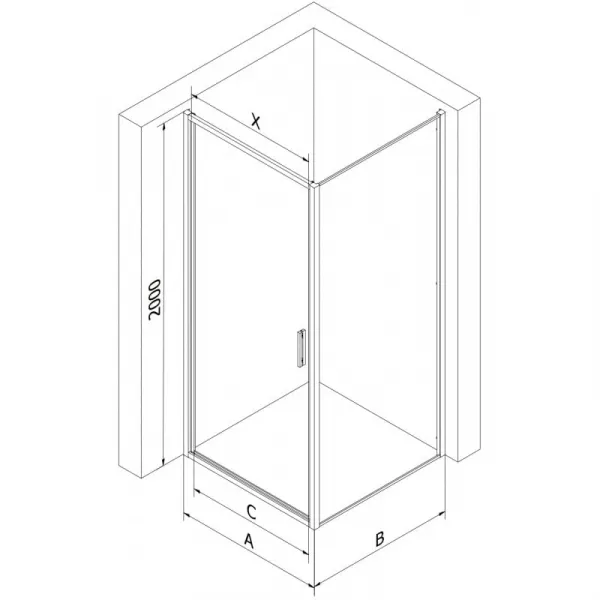 MEXEN/S - Exo sprchovací kút dvere krídlové 80 x 70, transparent, chróm 817-080-070-01-00