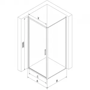 MEXEN/S - Exo sprchovací kút dvere krídlové 80 x 70, transparent, chróm 817-080-070-01-00