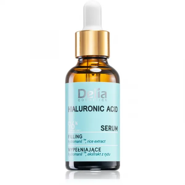 Delia Cosmetics Hyaluronic Acid vyplňujúce sérum na tvár, krk a dekolt 30 ml