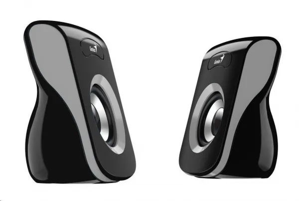 Genius reproduktory SP-Q180, 2.0, 6W, černošedé, regulace hlasitosti, stolní, 150Hz-20kHz