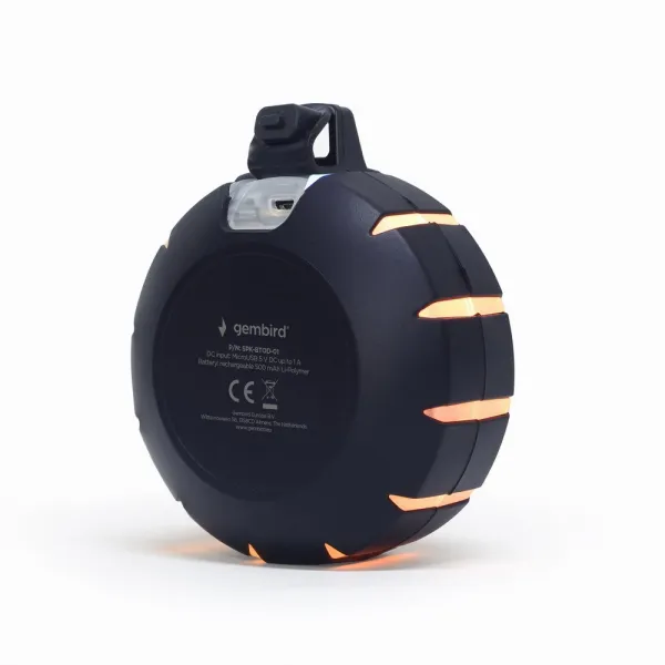 Repro GEMBIRD SPK-BTOD-01, Outdoor, Bluetooth, 3W, RGB LED podsvícení, černý
