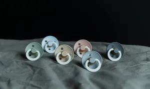 BIBS Cumlíky z prírodného kaučuku nočný Colour 2ks, veľkosť 1 - Blush / Woodchuck