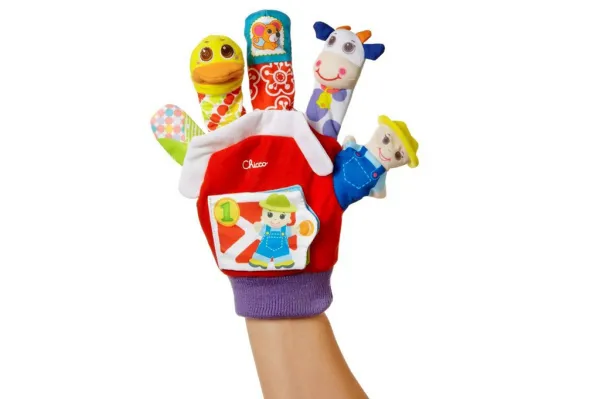 CHICCO Maňuška na ruku so zvukmi Farma 3m+