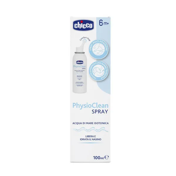 CHICCO Sprej do nosa izotonický s morskou vodou PhysioClean na hygienu nosa 100ml, 6m+