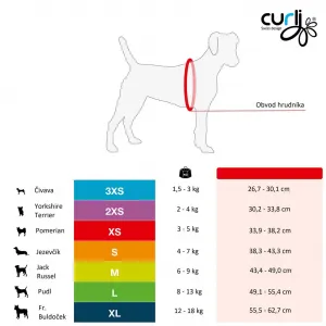 CURLI Postroj pre psov so sponou Air-Mesh Ruby M, 6-9kg