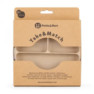 PETITE&MARS Tanierik silikónový deliaci okrúhly Take&Match Desert Sand 6m+
