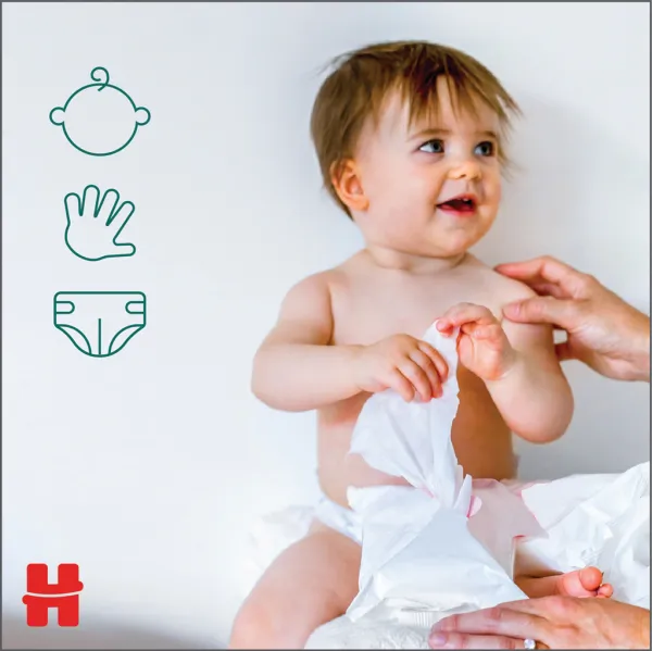 HUGGIES Single All Over Clean vlhčené obrúsky 56 ks,HUGGIES® Single All Over Clean Obrúsky vlhčené 56 ks