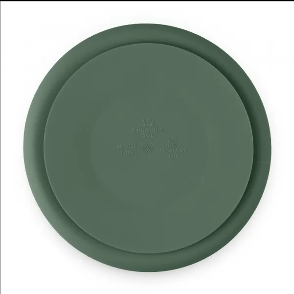 PETITE&MARS Tanierik silikónový deliaci okrúhly Take&Match Misty Green 6m+
