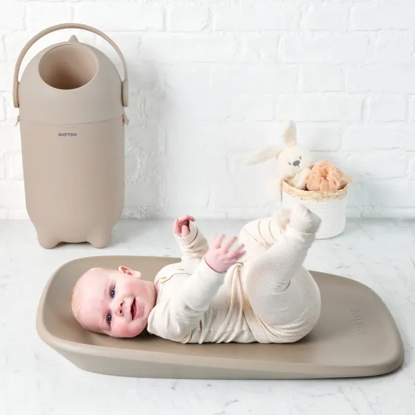 NATTOU Kôš na plienky Dropy Taupe 27 cm, 20l