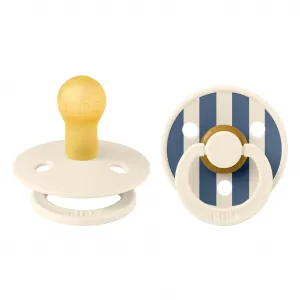BIBS STUDIO Cumlíky z prírodného kaučuku Colour Pin 2ks - veľkosť 1 - Ivory Steel Blue Mix